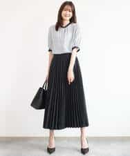 FKHJD32180 MK MICHEL KLEIN(MK ミッシェルクラン) [洗える]オーガンジープリーツスカート ブラック
