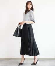 FKHJD32180 MK MICHEL KLEIN(MK ミッシェルクラン) [洗える]オーガンジープリーツスカート ブラック