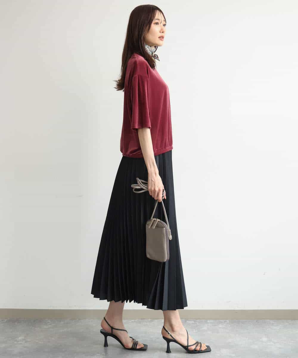FKHJD32180 MK MICHEL KLEIN(MK ミッシェルクラン) [洗える]オーガンジープリーツスカート ブラック