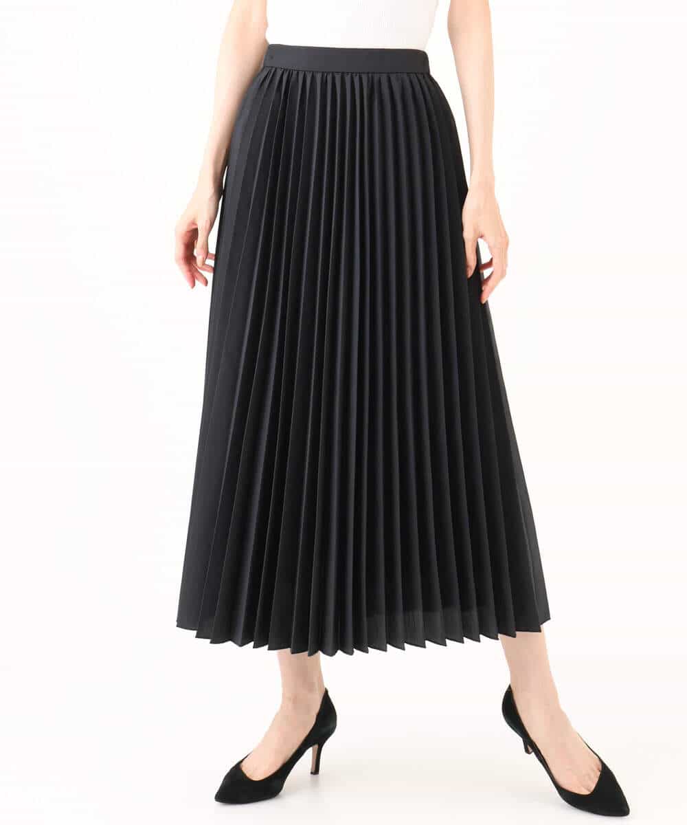FKHJD32180 MK MICHEL KLEIN(MK ミッシェルクラン) [洗える]オーガンジープリーツスカート ブラック