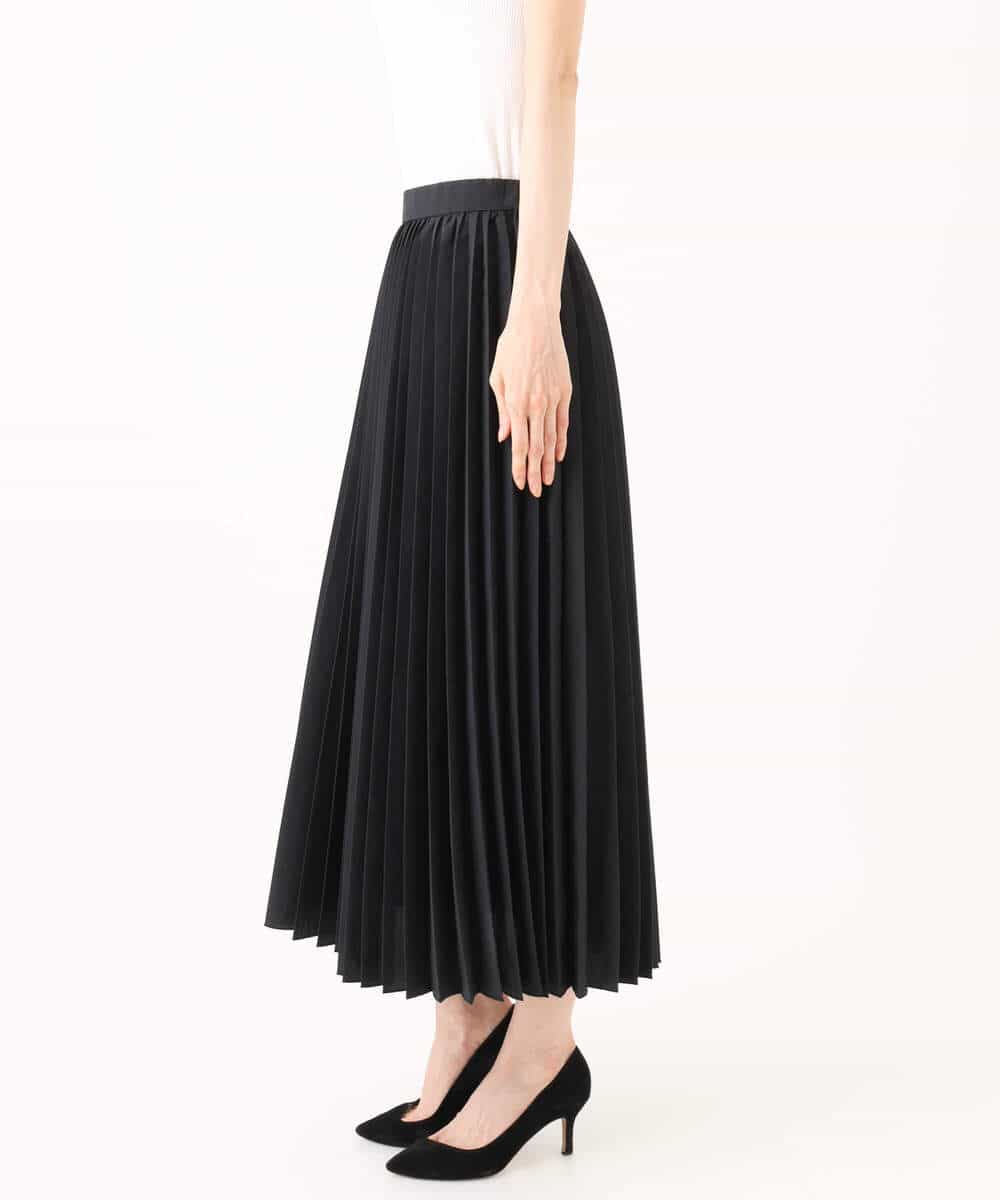 FKHJD32180 MK MICHEL KLEIN(MK ミッシェルクラン) [洗える]オーガンジープリーツスカート ブラック