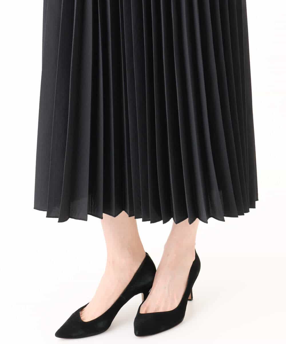 FKHJD32180 MK MICHEL KLEIN(MK ミッシェルクラン) [洗える]オーガンジープリーツスカート ブラック