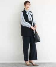 FKJFD02220 MK MICHEL KLEIN(MK ミッシェルクラン) [洗える]ツイードジレ ライトブルー