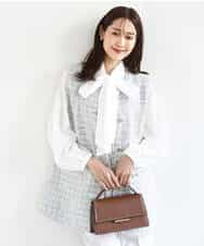 FKJFD02220 MK MICHEL KLEIN(MK ミッシェルクラン) [洗える]ツイードジレ ライトブルー