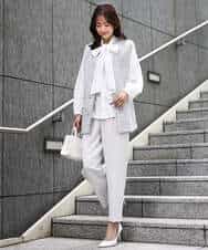 FKJFD02220 MK MICHEL KLEIN(MK ミッシェルクラン) [洗える]ツイードジレ ライトブルー