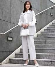 FKJFD02220 MK MICHEL KLEIN(MK ミッシェルクラン) [洗える]ツイードジレ ライトブルー