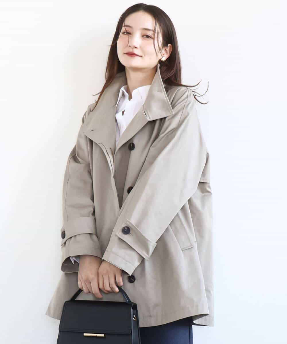 FKJFD28270 MK MICHEL KLEIN(MK ミッシェルクラン) [洗える]テントライン ツイルコート ベージュ