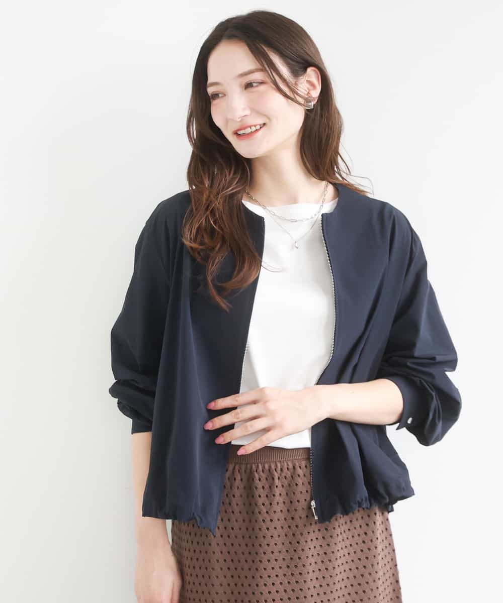 FKJGD37220 MK MICHEL KLEIN(MK ミッシェルクラン) [洗える]ストレッチライトブルゾン ネイビー