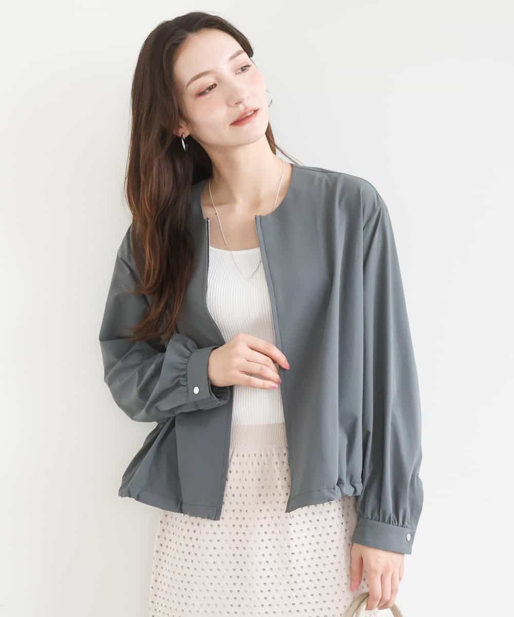 FKJGD37220 MK MICHEL KLEIN(MK ミッシェルクラン) [洗える]ストレッチライトブルゾン ダークグレー
