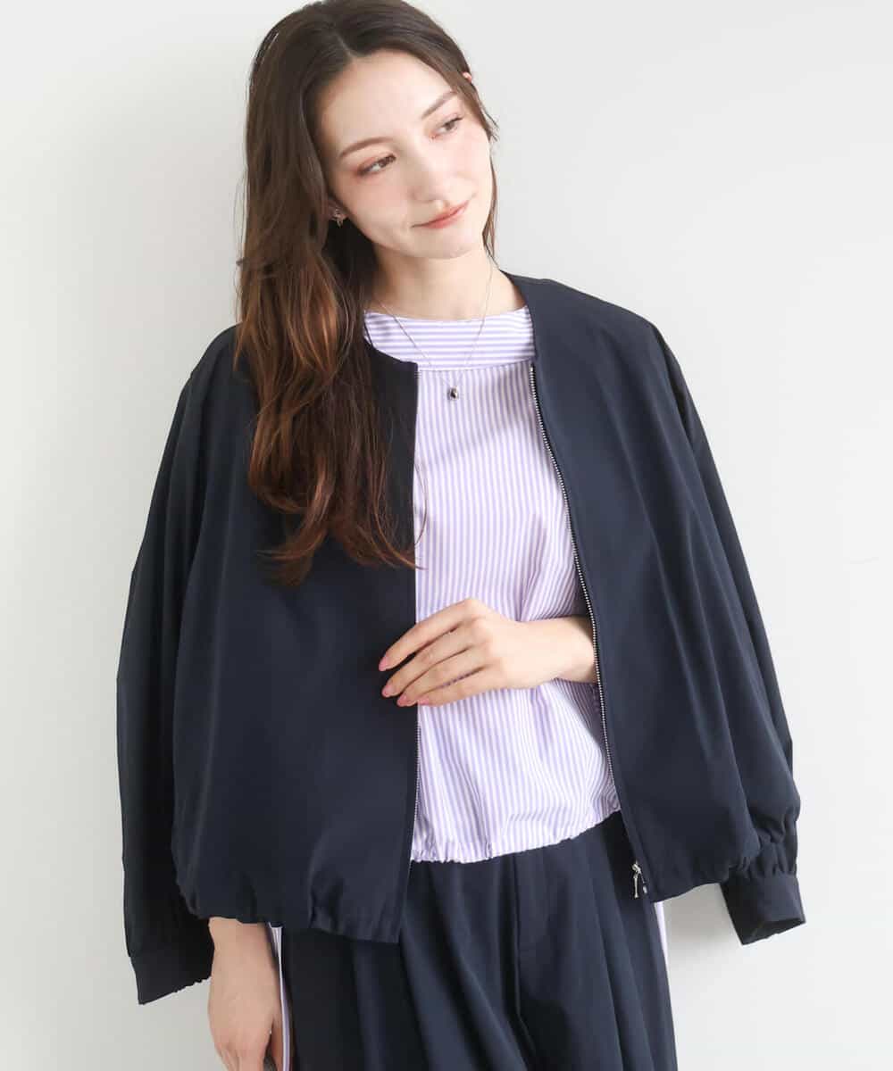 FKJGD37220 MK MICHEL KLEIN(MK ミッシェルクラン) [洗える]ストレッチライトブルゾン ダークグレー