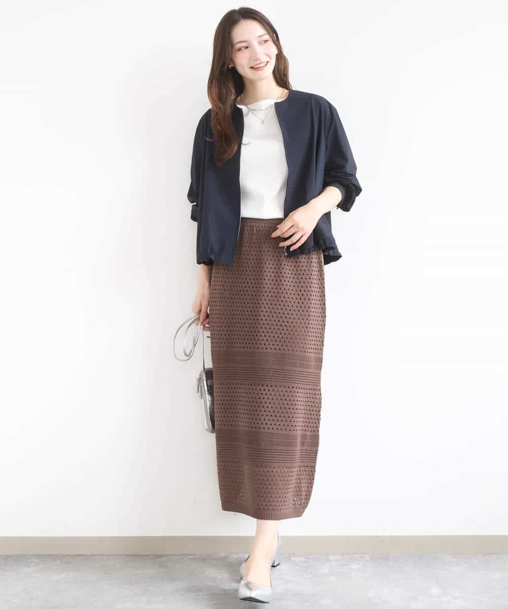 FKJGD37220 MK MICHEL KLEIN(MK ミッシェルクラン) [洗える]ストレッチライトブルゾン ダークグレー