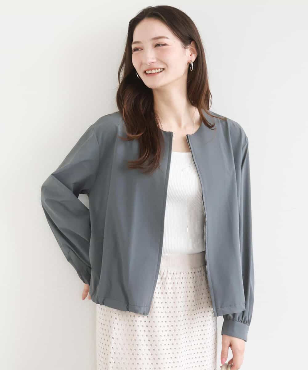 FKJGD37220 MK MICHEL KLEIN(MK ミッシェルクラン) [洗える]ストレッチライトブルゾン ダークグレー