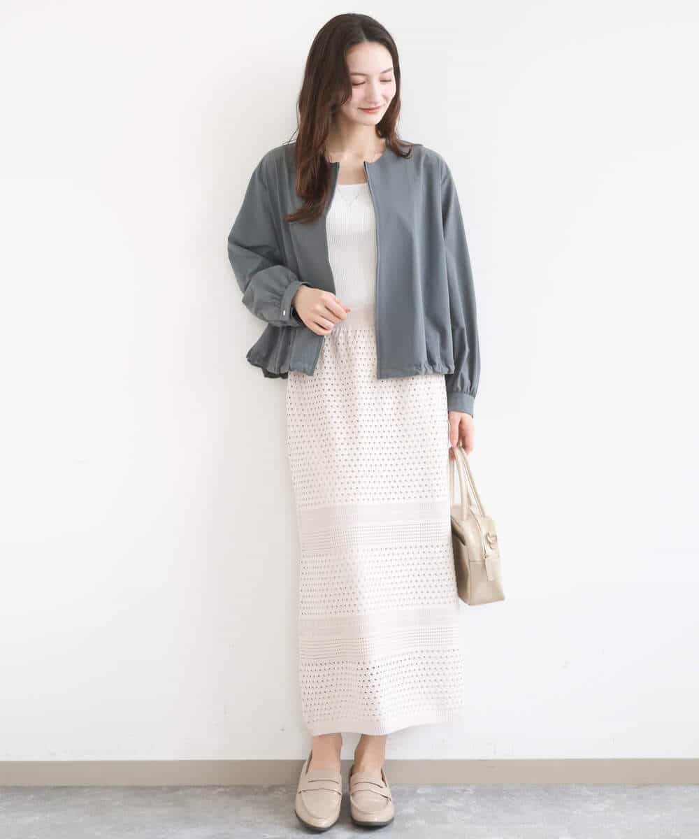 FKJGD37220 MK MICHEL KLEIN(MK ミッシェルクラン) [洗える]ストレッチライトブルゾン ダークグレー