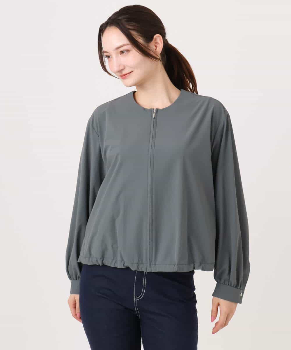 FKJGD37220 MK MICHEL KLEIN(MK ミッシェルクラン) [洗える]ストレッチライトブルゾン ダークグレー