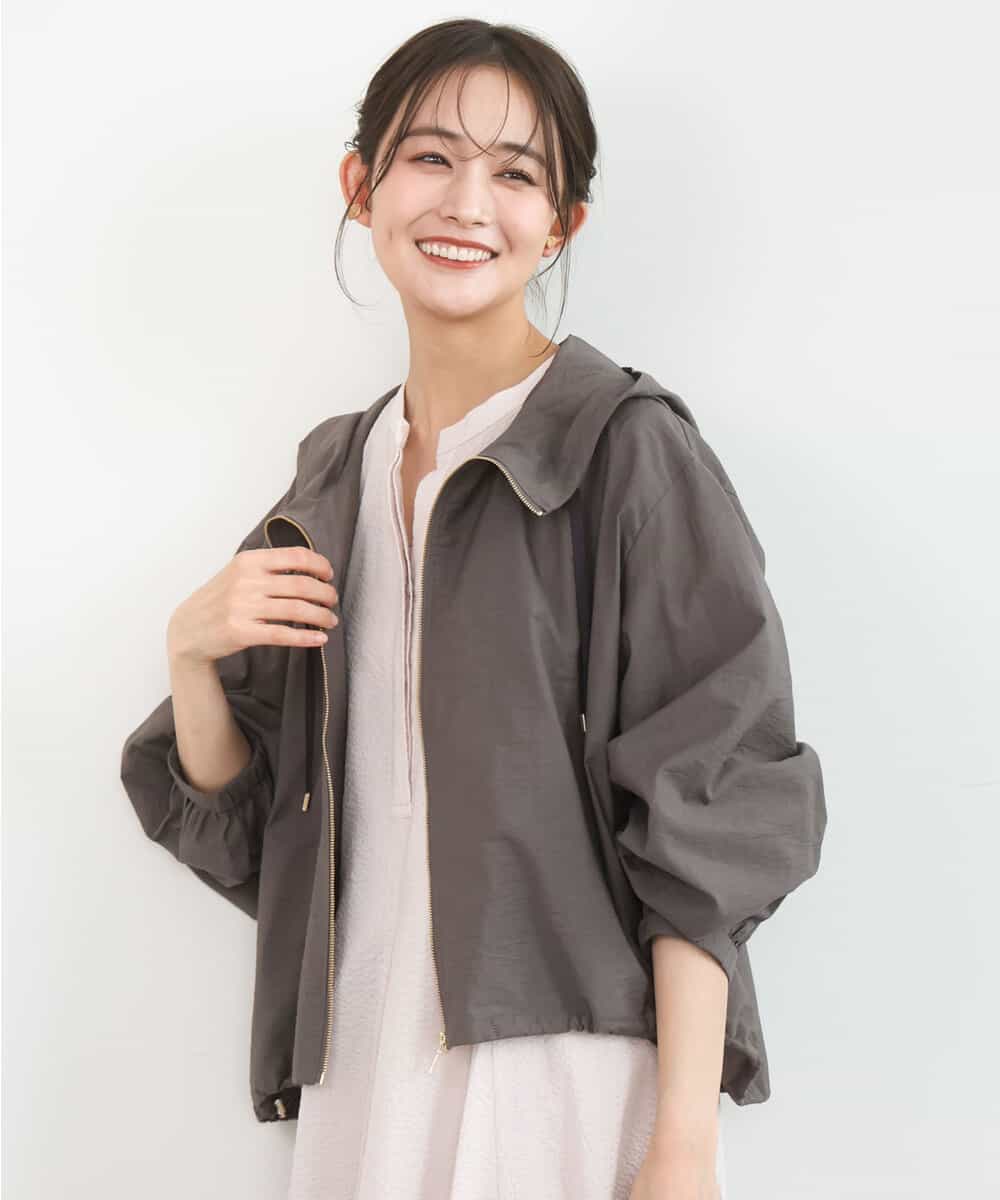 FKJGD47230 MK MICHEL KLEIN(MK ミッシェルクラン) [洗える]フーデットライトブルゾン ブラウン