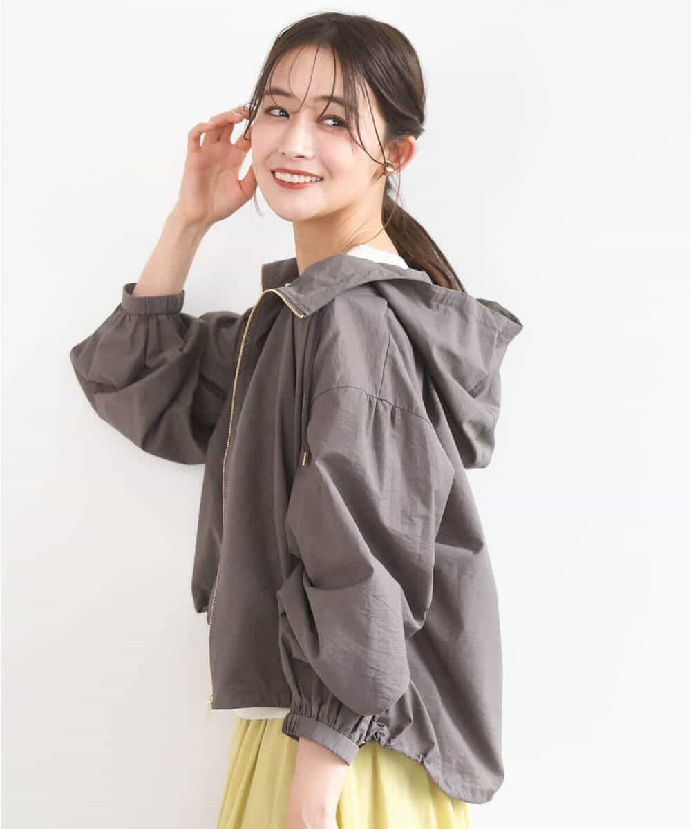 FKJGD47230 MK MICHEL KLEIN(MK ミッシェルクラン) [洗える]フーデットライトブルゾン ブラウン