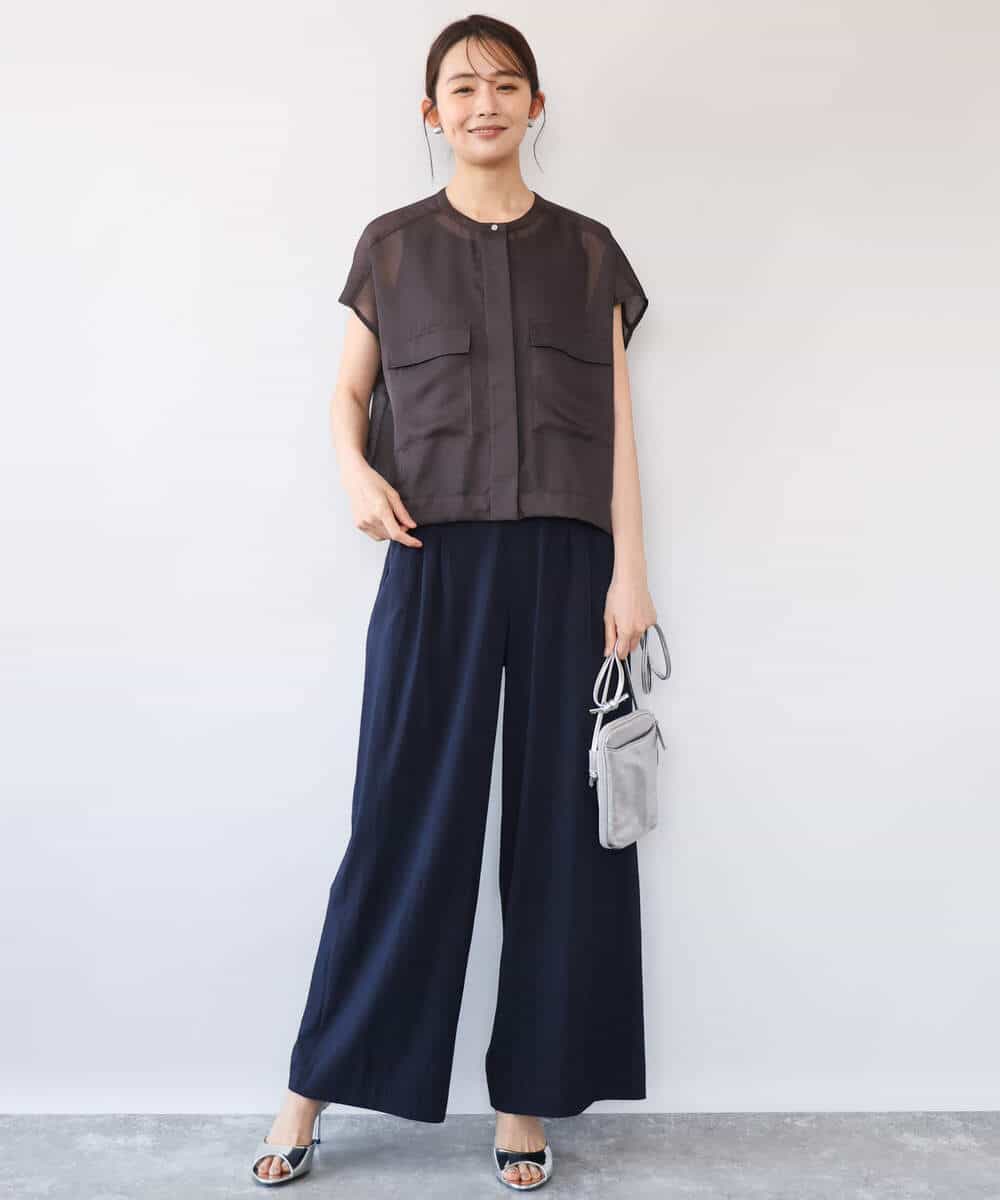 FKJHD61200 MK MICHEL KLEIN(MK ミッシェルクラン) [洗える]カラミ織シアーブルゾン ライトグリーン
