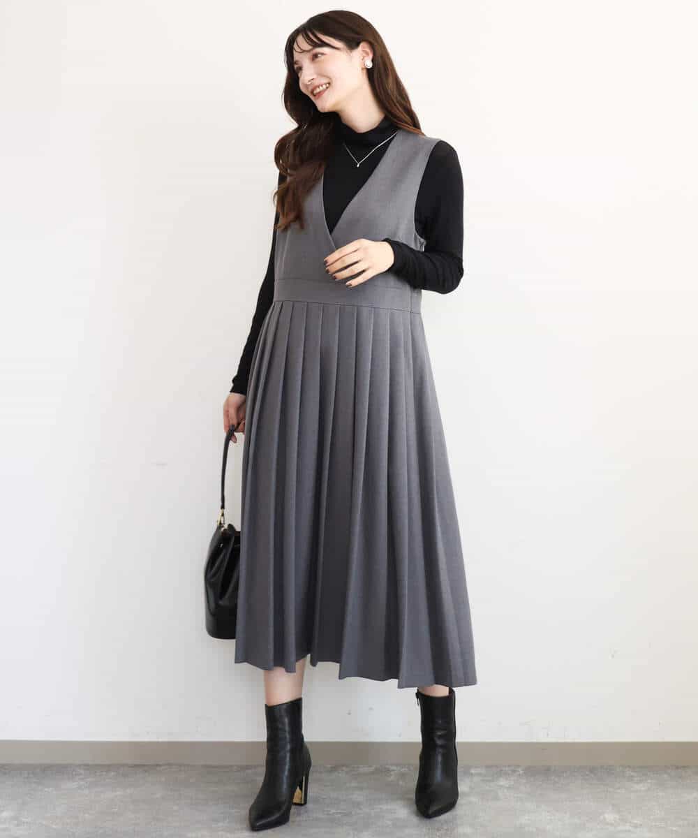FKKAG35100 MK MICHEL KLEIN(MK ミッシェルクラン) [洗える]ハイネックカットソー ライトブルー