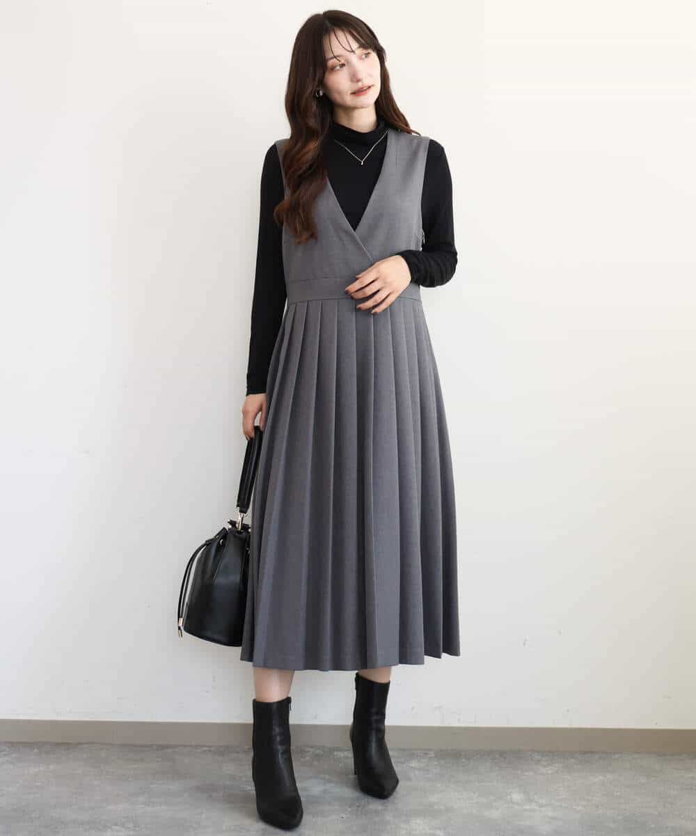 FKKAG35100 MK MICHEL KLEIN(MK ミッシェルクラン) [洗える]ハイネックカットソー ライトブルー