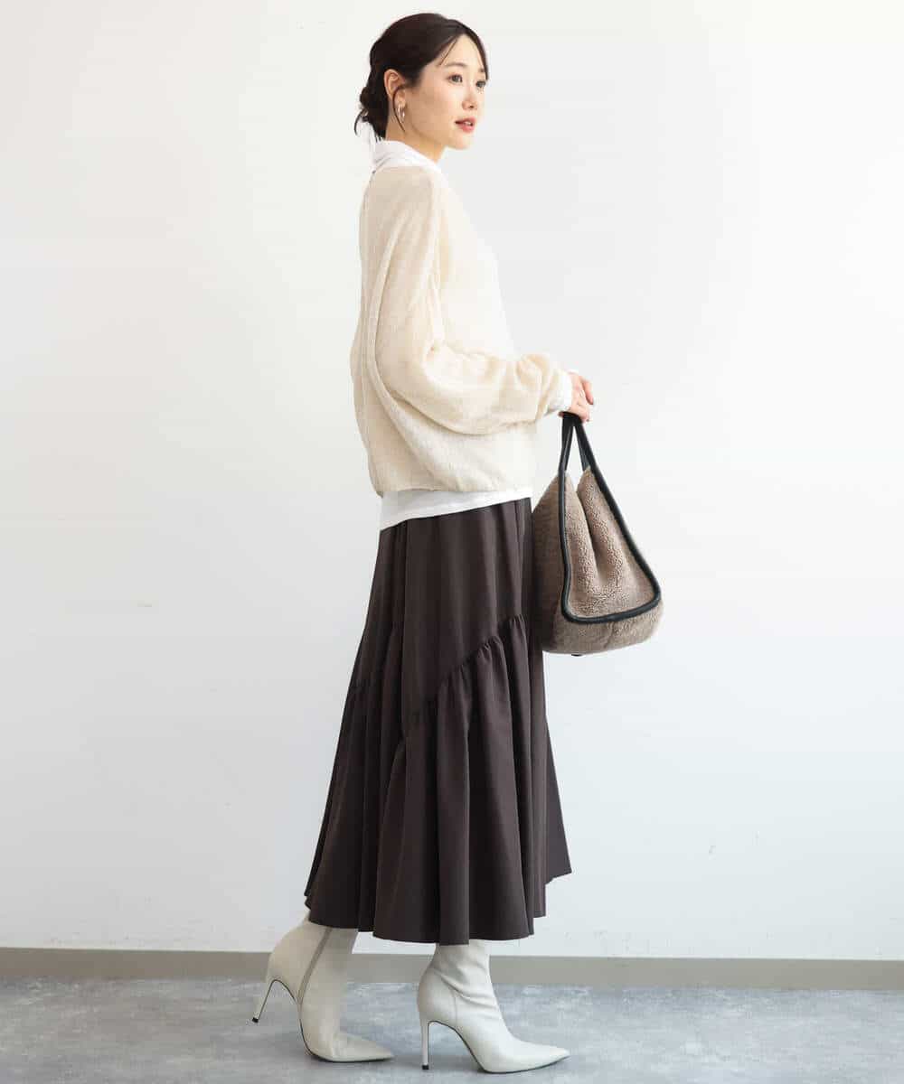 FKKAG35100 MK MICHEL KLEIN(MK ミッシェルクラン) [洗える]ハイネックカットソー ライトブルー
