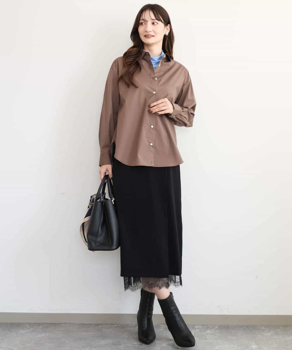 FKKAG35100 MK MICHEL KLEIN(MK ミッシェルクラン) [洗える]ハイネックカットソー ライトブルー