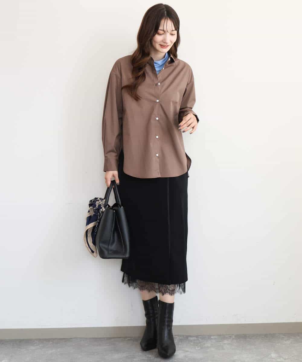 FKKAG35100 MK MICHEL KLEIN(MK ミッシェルクラン) [洗える]ハイネックカットソー ライトブルー