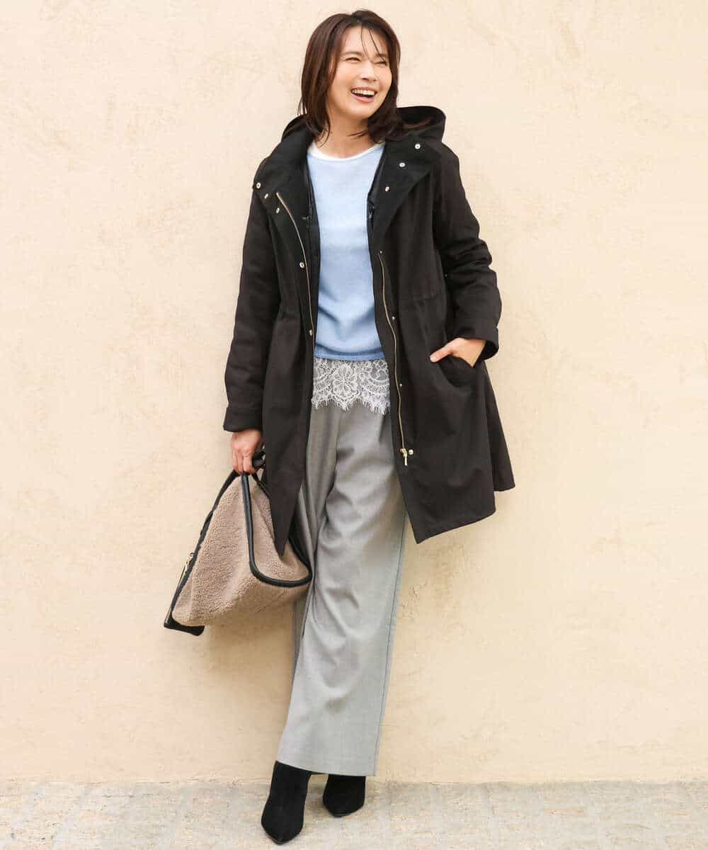 FKKAG40110 MK MICHEL KLEIN(MK ミッシェルクラン) [洗える]レースヘムデザインカットソー ホワイト