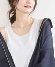 FKKGD32045 MK MICHEL KLEIN(MK ミッシェルクラン) [UVカット/洗える]ラメタンクトップ シルバー