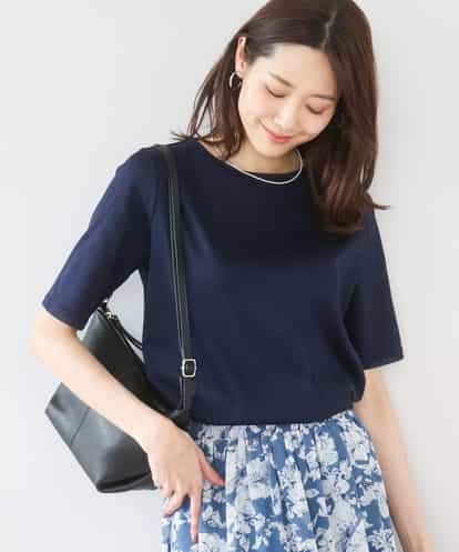 FKKGD33090 MK MICHEL KLEIN [洗える]シルケットフライス半袖カットソー