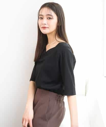 FKKGD40090  [UVカット/接触冷感/洗える]2wayネックデザインポンチカットソー