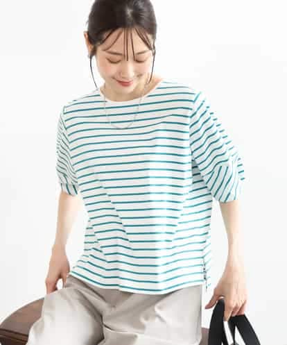FKKID70120  [接触冷感/洗える]ランタンスリーブボーダーカットソー