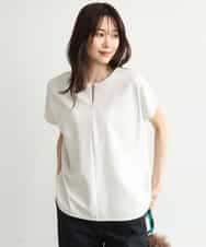 FKKJD22130 MK MICHEL KLEIN(MK ミッシェルクラン) [洗える]前後2way フロントジップデザインカットソー グレージュ