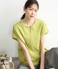 FKKJD22130 MK MICHEL KLEIN(MK ミッシェルクラン) [洗える]前後2way フロントジップデザインカットソー ダークグレー