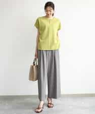 FKKJD22130 MK MICHEL KLEIN(MK ミッシェルクラン) [洗える]前後2way フロントジップデザインカットソー ダークグレー