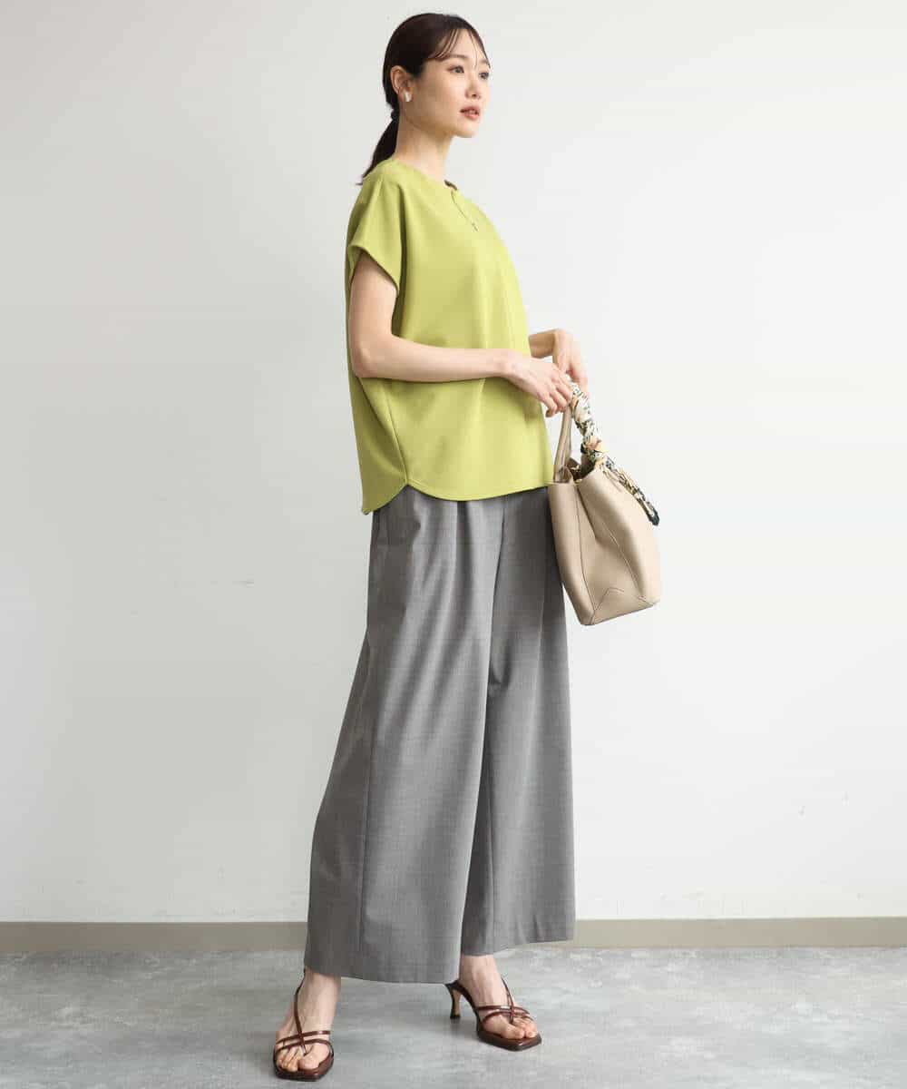 FKKJD22130 MK MICHEL KLEIN(MK ミッシェルクラン) [洗える]前後2way フロントジップデザインカットソー ダークグレー