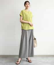FKKJD22130 MK MICHEL KLEIN(MK ミッシェルクラン) [洗える]前後2way フロントジップデザインカットソー ダークグレー