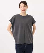 FKKJD22130 MK MICHEL KLEIN(MK ミッシェルクラン) [洗える]前後2way フロントジップデザインカットソー ダークグレー