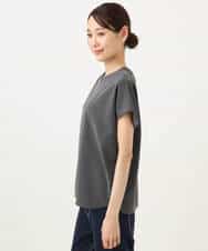 FKKJD22130 MK MICHEL KLEIN(MK ミッシェルクラン) [洗える]前後2way フロントジップデザインカットソー ダークグレー
