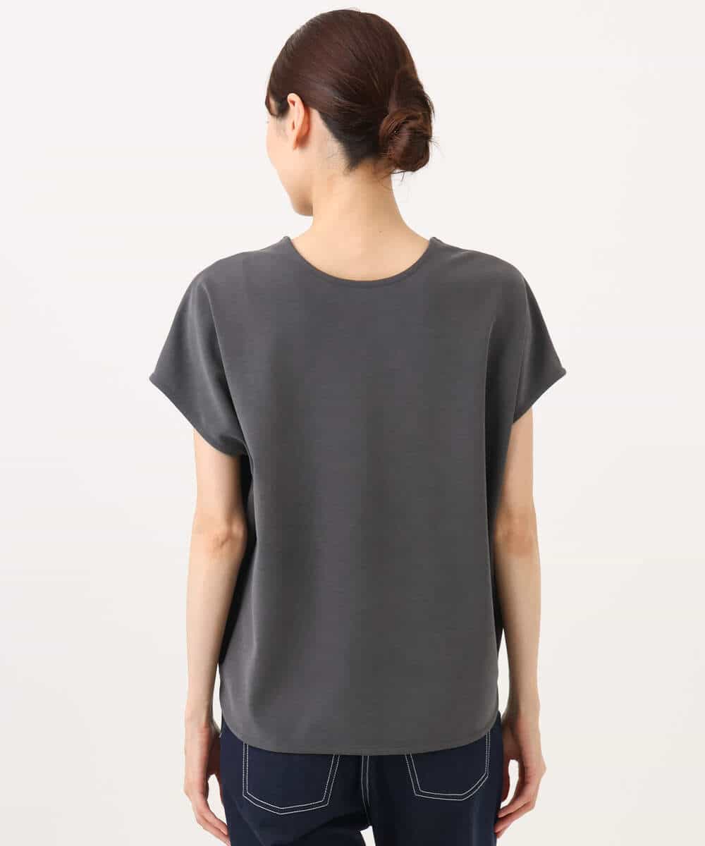 FKKJD22130 MK MICHEL KLEIN(MK ミッシェルクラン) [洗える]前後2way フロントジップデザインカットソー ダークグレー