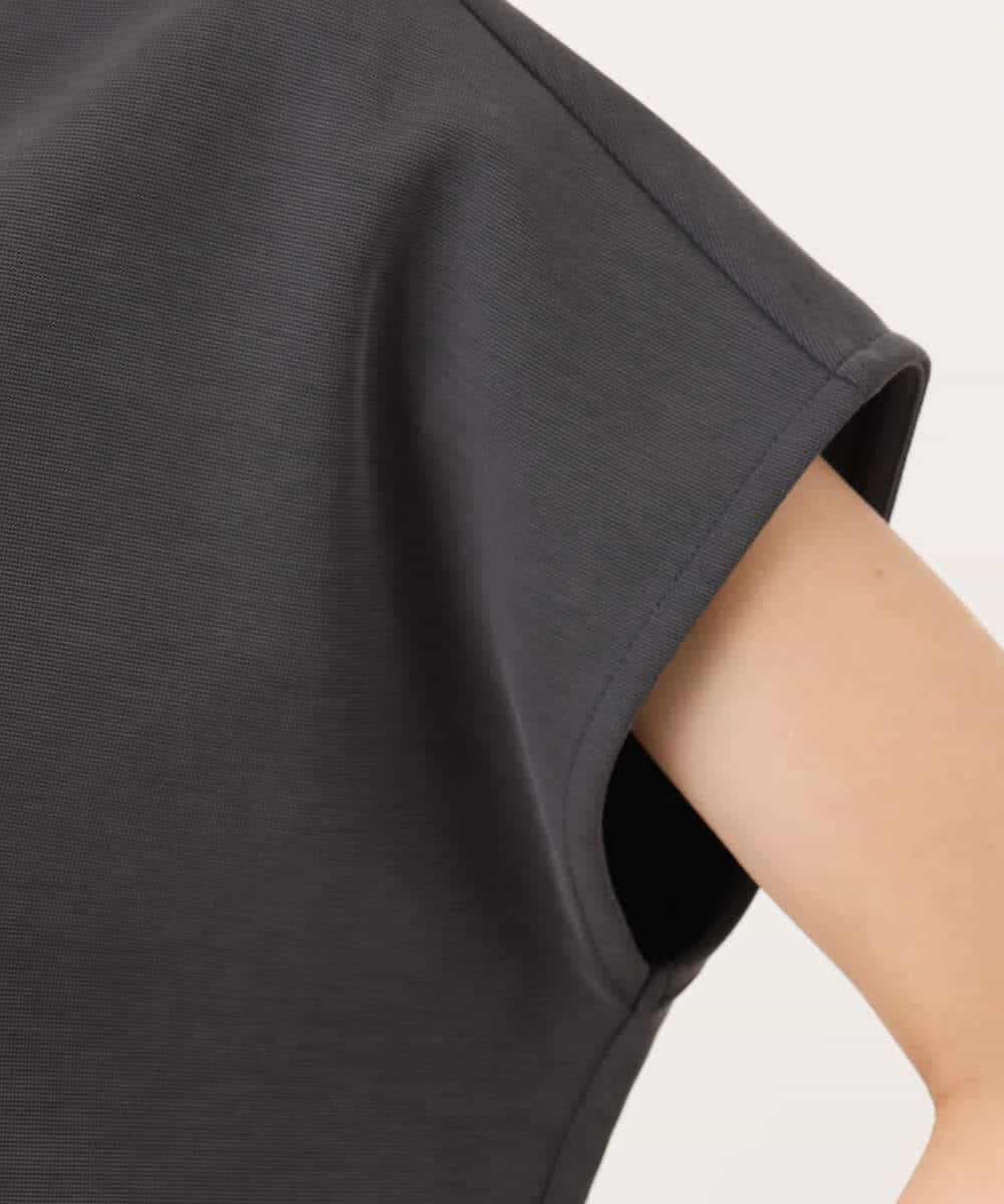 FKKJD22130 MK MICHEL KLEIN(MK ミッシェルクラン) [洗える]前後2way フロントジップデザインカットソー ダークグレー