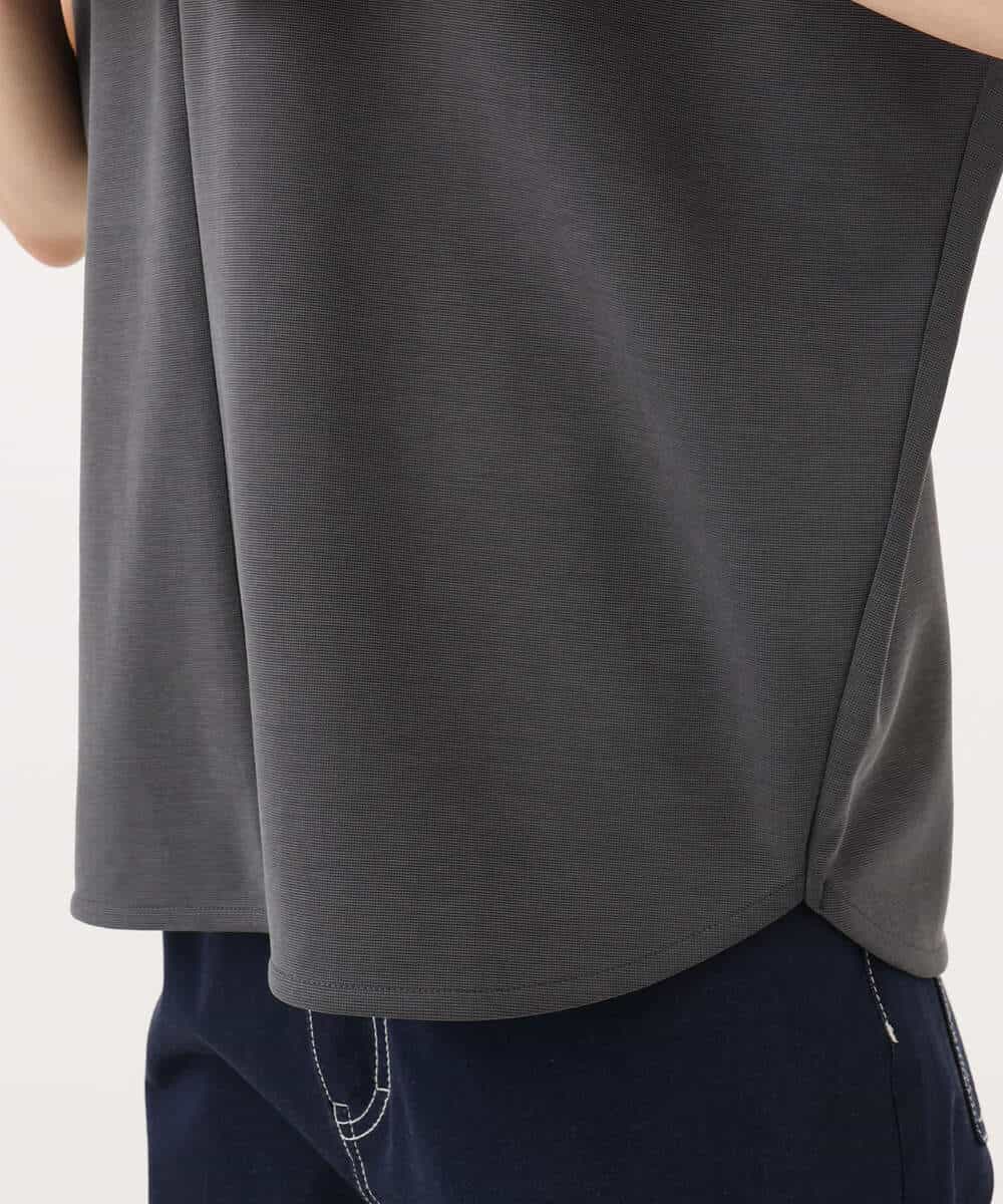 FKKJD22130 MK MICHEL KLEIN(MK ミッシェルクラン) [洗える]前後2way フロントジップデザインカットソー ダークグレー