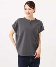 FKKJD22130 MK MICHEL KLEIN(MK ミッシェルクラン) [洗える]前後2way フロントジップデザインカットソー ダークグレー