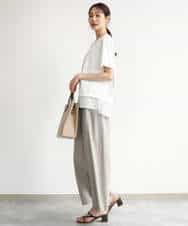 FKKJD23090 MK MICHEL KLEIN(MK ミッシェルクラン) [洗える]シフォン切替えフロッキーロゴTシャツ ホワイト
