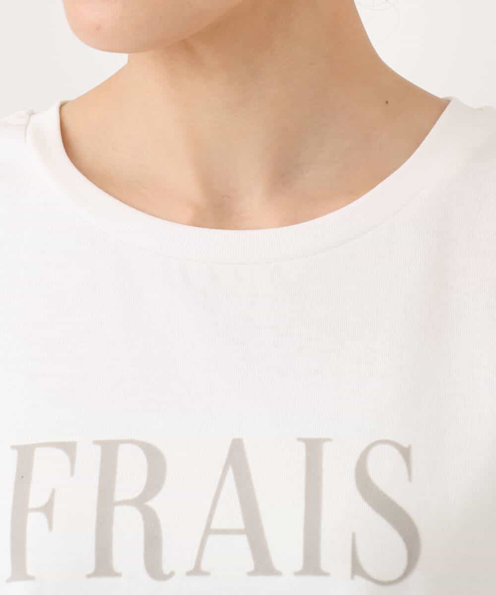 FKKJD23090 MK MICHEL KLEIN(MK ミッシェルクラン) [洗える]シフォン切替えフロッキーロゴTシャツ ホワイト