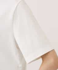 FKKJD23090 MK MICHEL KLEIN(MK ミッシェルクラン) [洗える]シフォン切替えフロッキーロゴTシャツ ホワイト