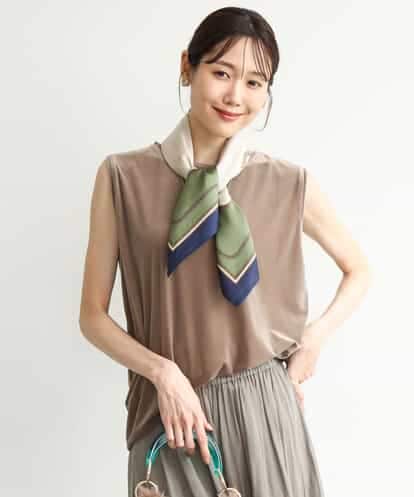 FKKJD24080 MK MICHEL KLEIN [洗える]シアーベロア ノースリーブトップス