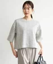 FKKJD26130 MK MICHEL KLEIN(MK ミッシェルクラン) [洗える]カラフルネップ ジャージーツイードカットソー ライトグレー