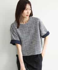 FKKJD26130 MK MICHEL KLEIN(MK ミッシェルクラン) [洗える]カラフルネップ ジャージーツイードカットソー ライトグレー