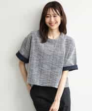 FKKJD26130 MK MICHEL KLEIN(MK ミッシェルクラン) [洗える]カラフルネップ ジャージーツイードカットソー ライトグレー