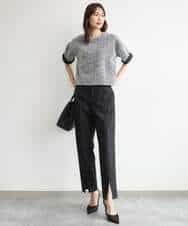 FKKJD26130 MK MICHEL KLEIN(MK ミッシェルクラン) [洗える]カラフルネップ ジャージーツイードカットソー ライトグレー